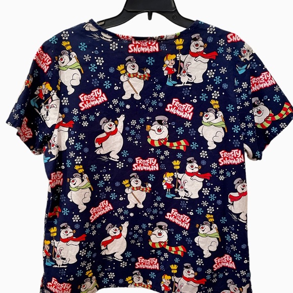 Frosty The Snowman Scrub Top Womens Size Large - Picture 4 of 8